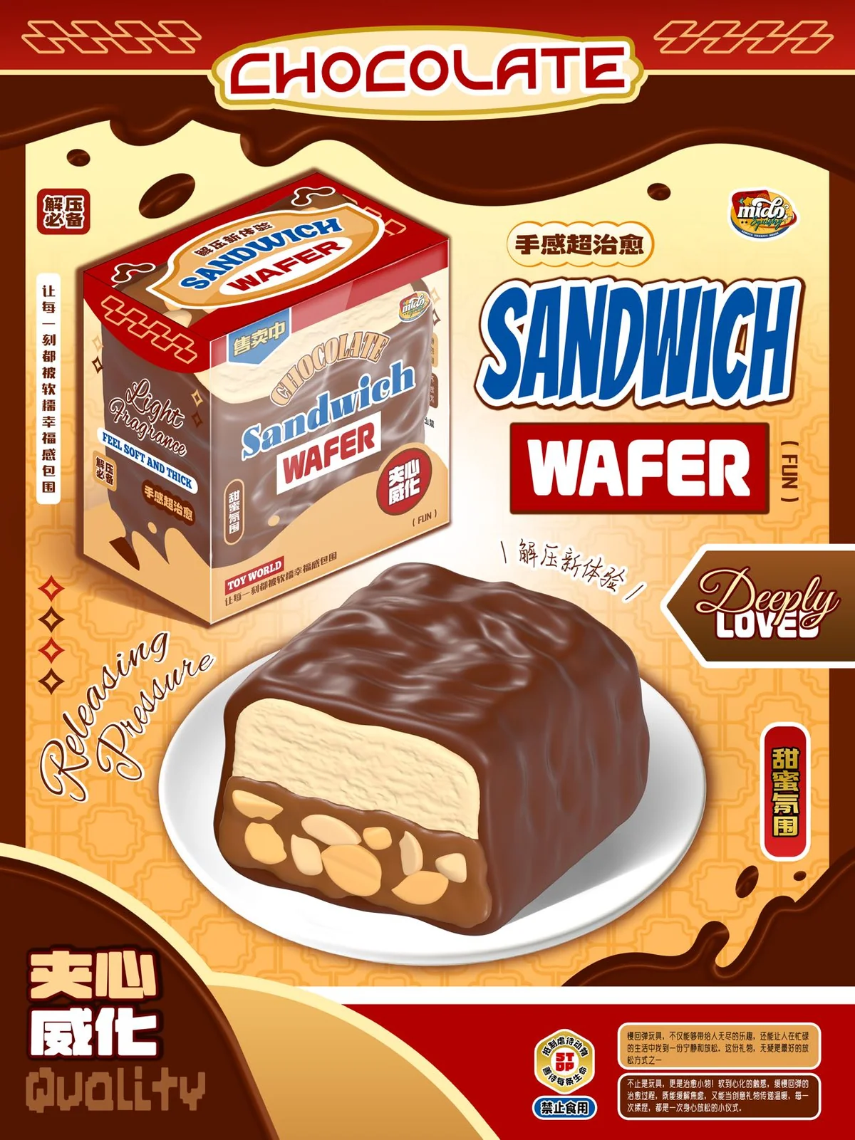 Mido Chocolate Sandwich Wafer Squishy