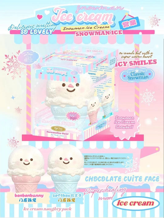 Lisa Snowman Ice Cream Cone Squishy