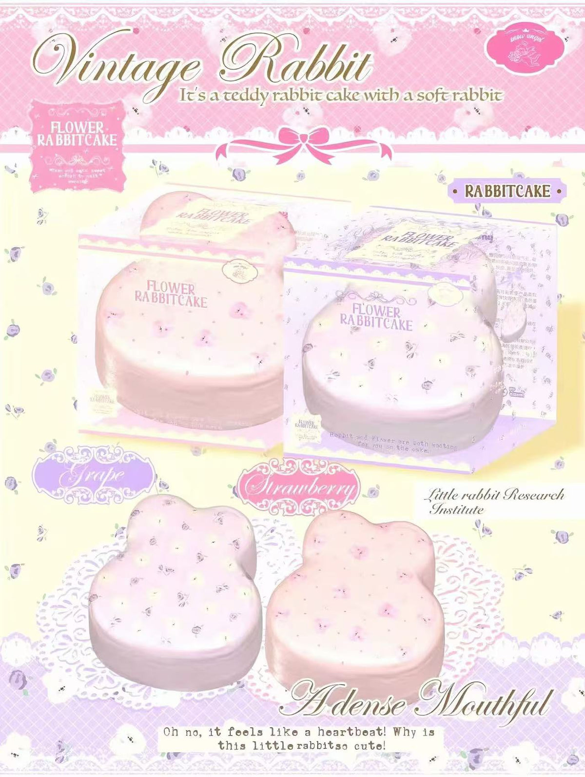Lisa Vintage Rabbit Flower Cake Squishy
