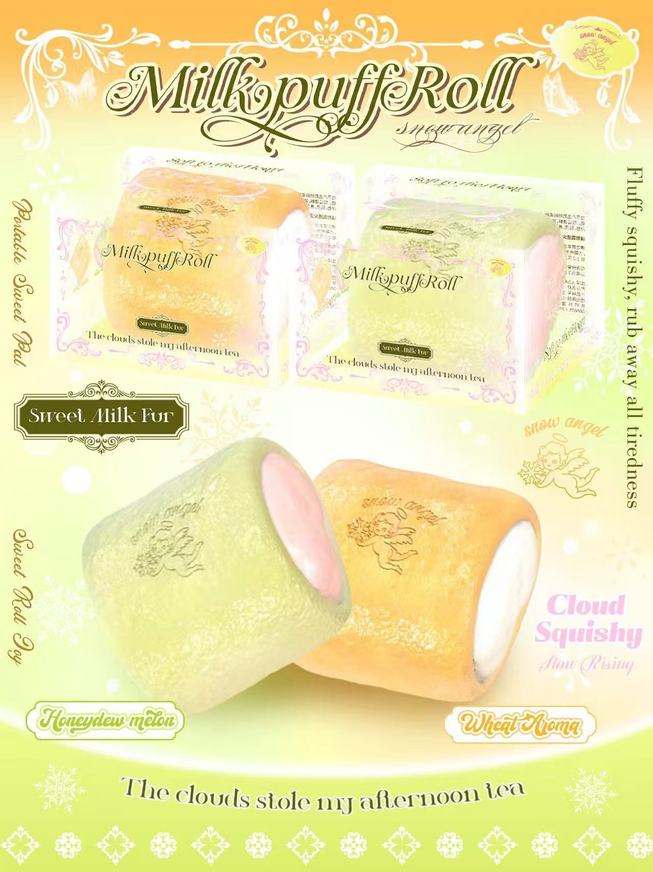 Lisa Snow Angel Milk Puff Roll Squishy