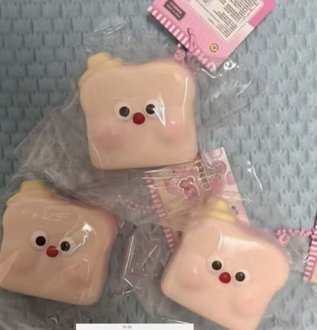 Mido Mini Pink Toast Squishy