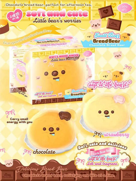 Lisa Chocolate and Strawberry Little Bear Bread Squishy