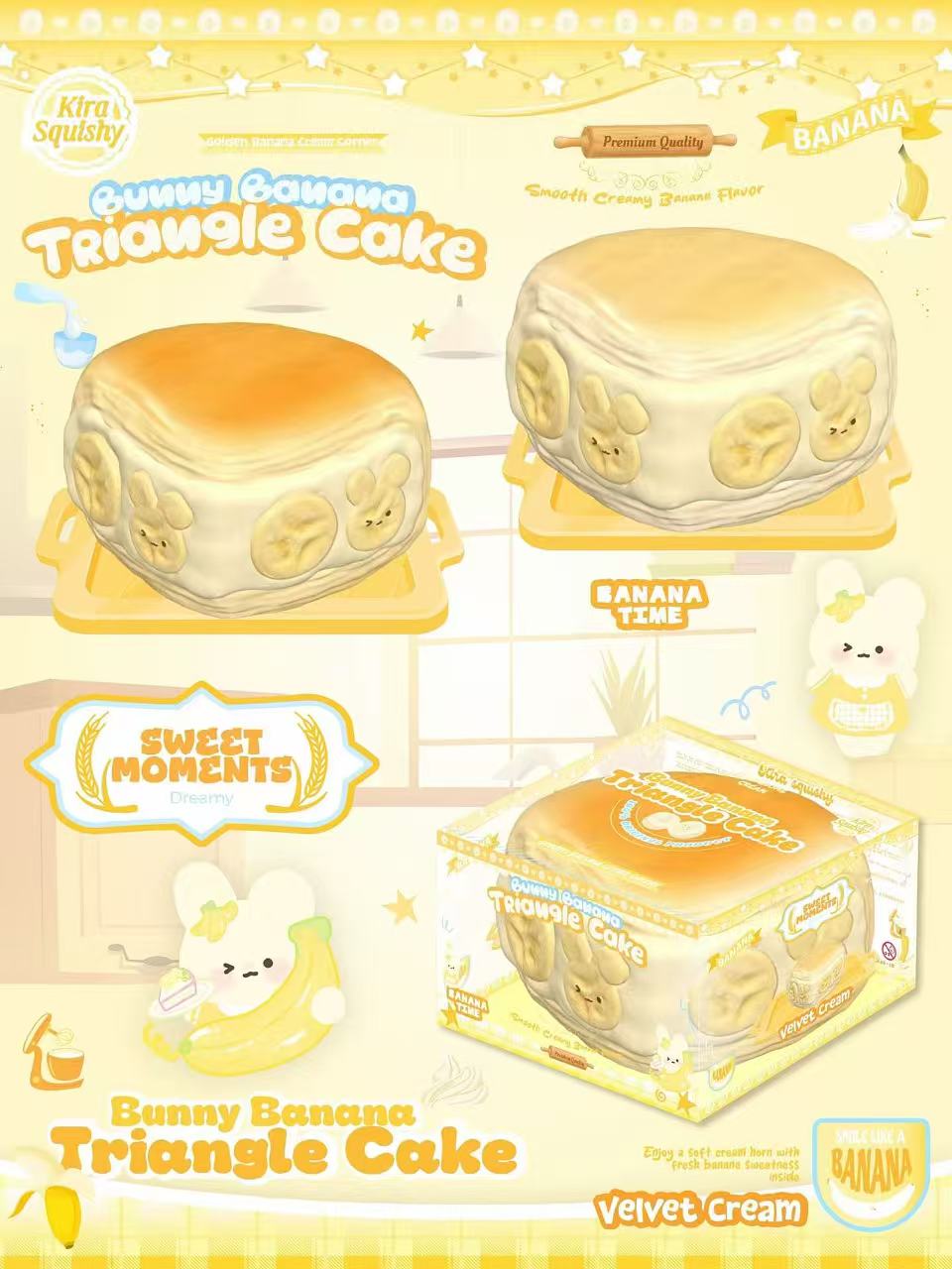 Lisa*Kira Squishy Bunny Banana Triangle Cake